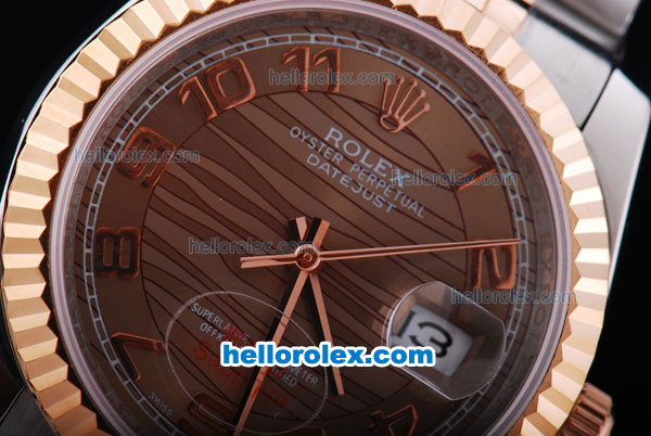 Rolex Datejust Oyster Perpetual Automatic Two Tone with Brown Dial and Brown Marking - Click Image to Close
